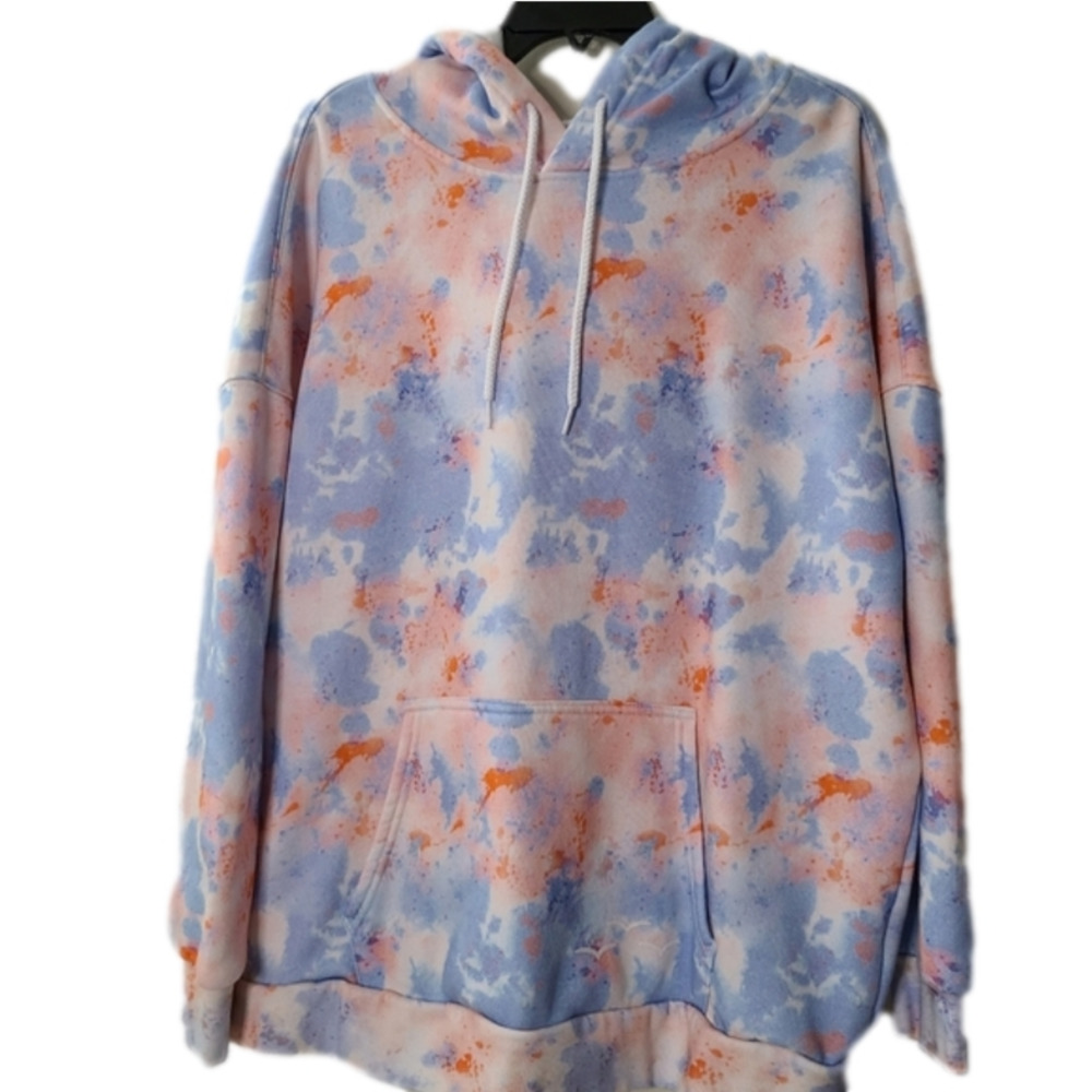 LAZYPANTS Tie-Dye Pullover Hoodie Sz L Cozy Loungewear Streetwear Sweatshirt